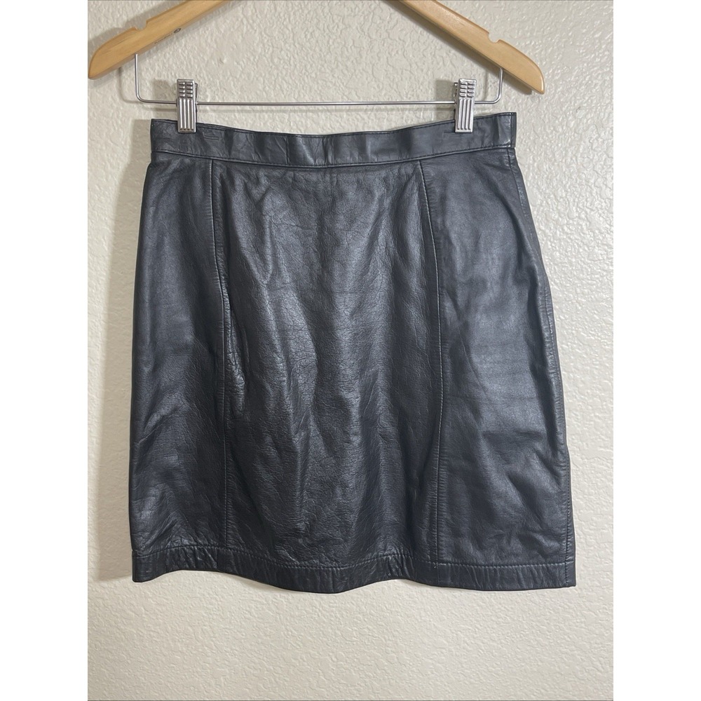 Women's Leather Black Pencil Skirt‎ By Wilson's Leather Sz 12 Style 4251